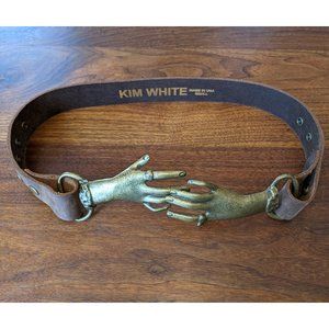 KIM WHITE Hands leather belt NEW